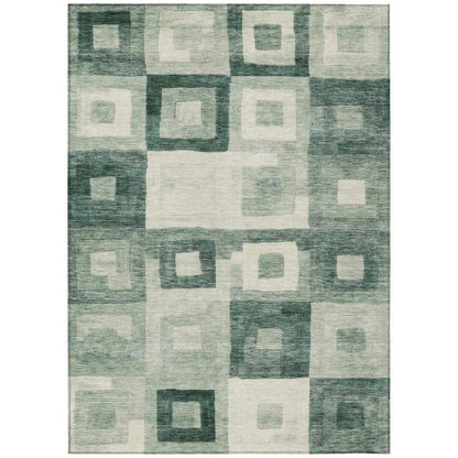 Cora Green Washable Indoor-Outdoor Rug