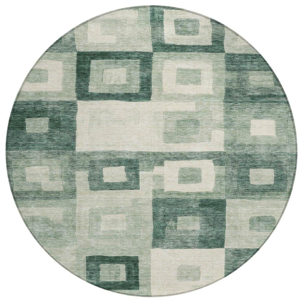 Cora Green Washable Indoor-Outdoor Rug