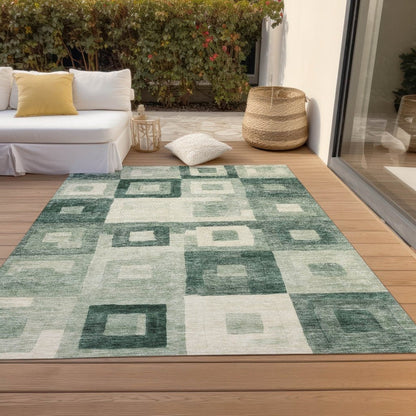 Cora Green Washable Indoor - Outdoor Rug - LOOMLAN - LOOMLAN Rugs - Outdoor Rugs