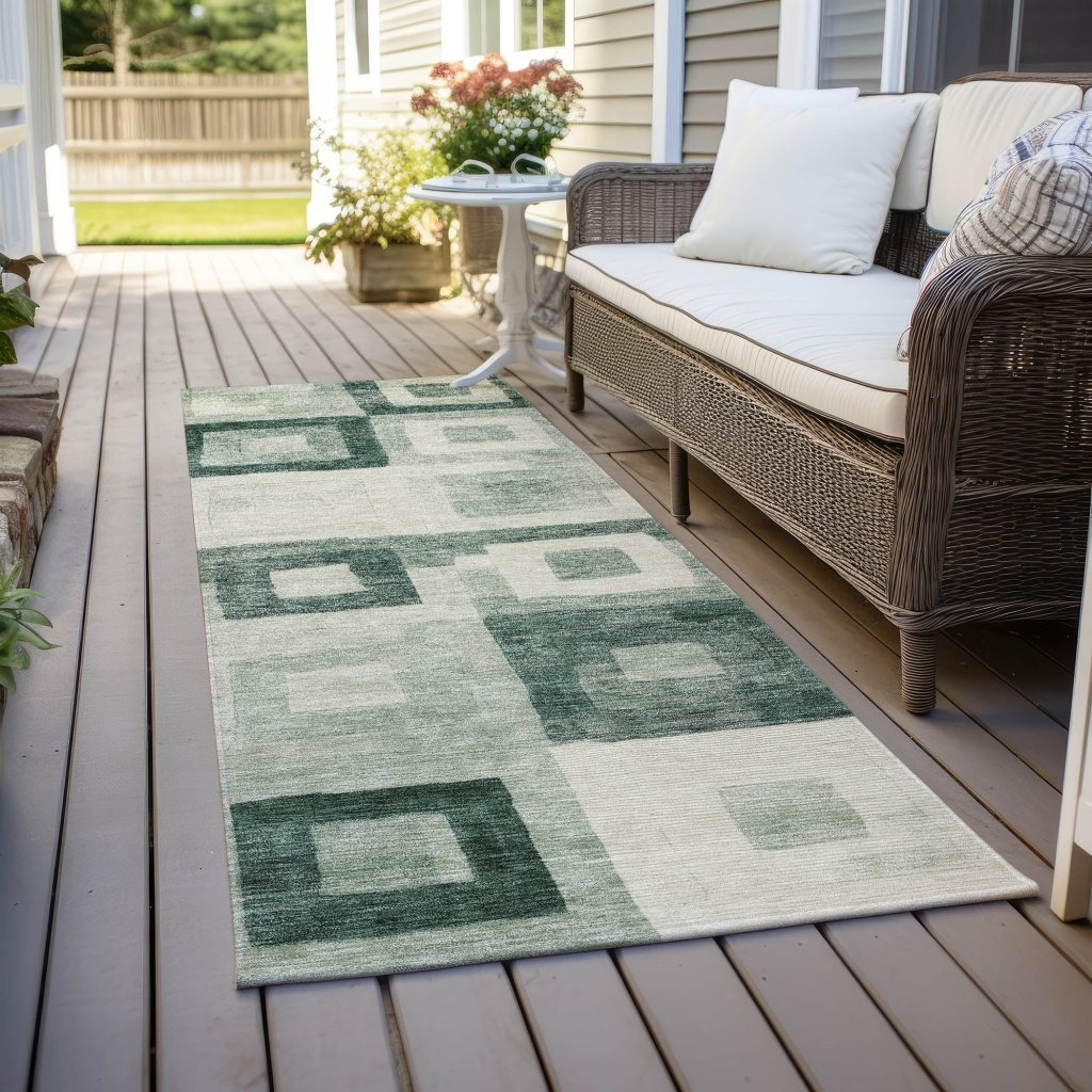 Cora Green Washable Indoor - Outdoor Rug - LOOMLAN - LOOMLAN Rugs - Outdoor Rugs