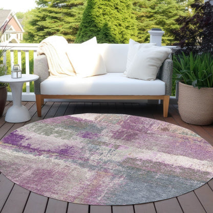 LOOMLAN Rugs Coralia Purple Washable Indoor-Outdoor Rug