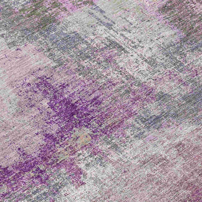 LOOMLAN Rugs Coralia Purple Washable Indoor-Outdoor Rug