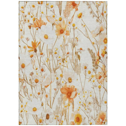 LOOMLAN Rugs Cordela Ivory Washable Indoor-Outdoor Rug