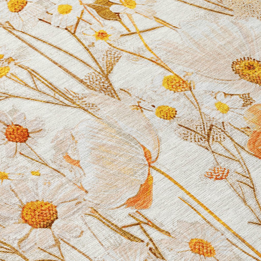 LOOMLAN Rugs Cordela Ivory Washable Indoor-Outdoor Rug