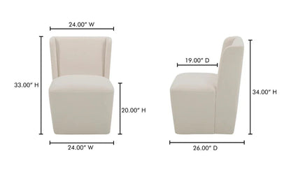 Moe's Home Cormac Rolling Performance Fabric Dining Chair