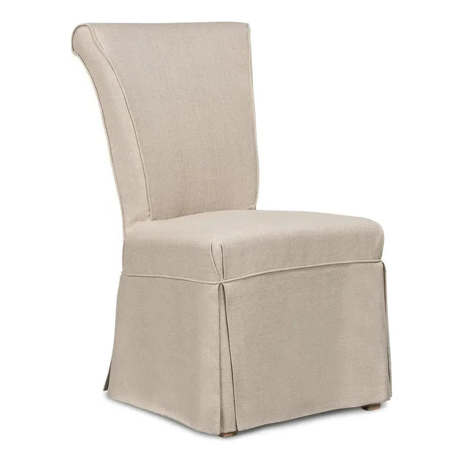 Corseted Dining Chairs 2PC Linen Upholstery - LOOMLAN - Sarreid - Dining Chairs