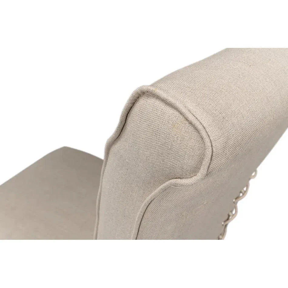 Corseted Dining Chairs 2PC Linen Upholstery - LOOMLAN - Sarreid - Dining Chairs