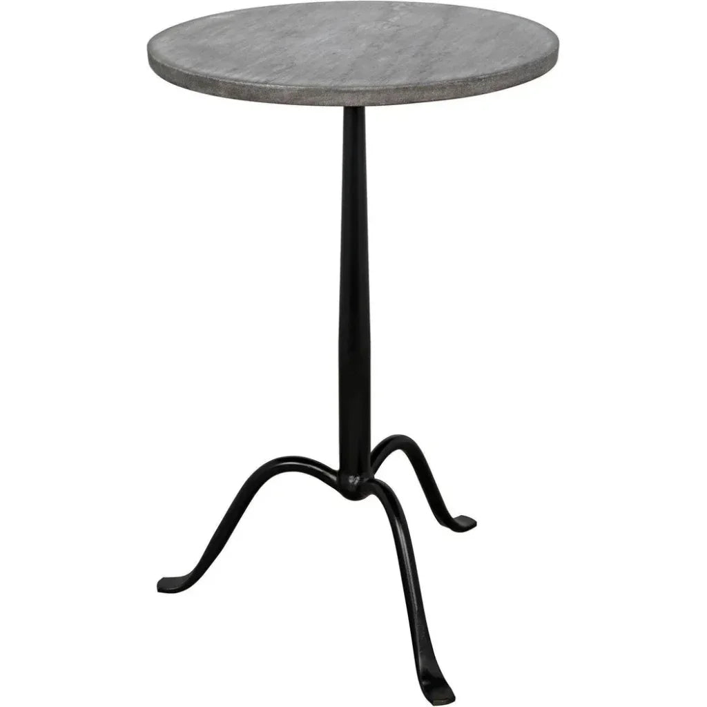 Noir Cosmopolitan Round Marble Top Side Table