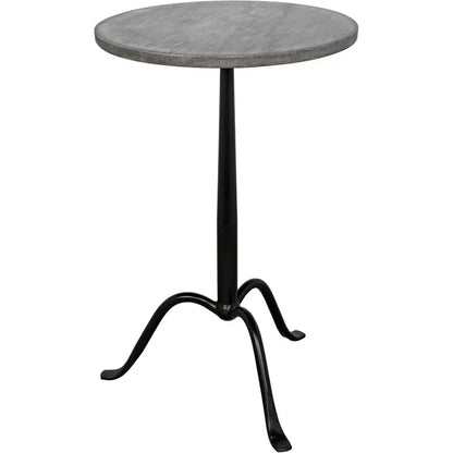 Noir Cosmopolitan Round Marble Top Side Table