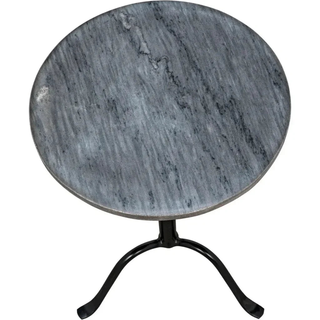 Noir Cosmopolitan Round Marble Top Side Table