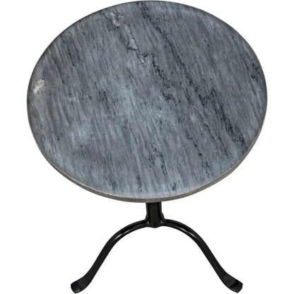 Noir Cosmopolitan Round Marble Top Side Table