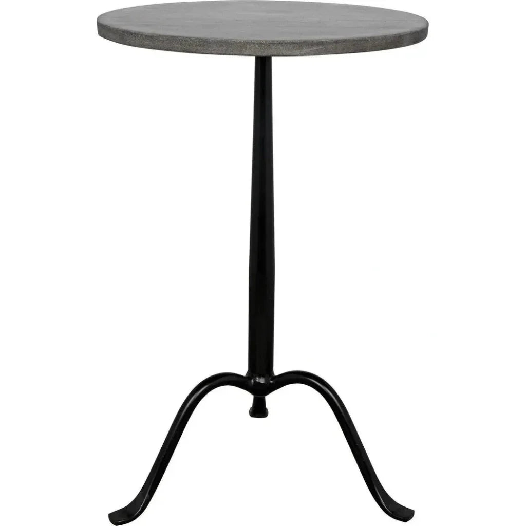 Noir Cosmopolitan Round Marble Top Side Table
