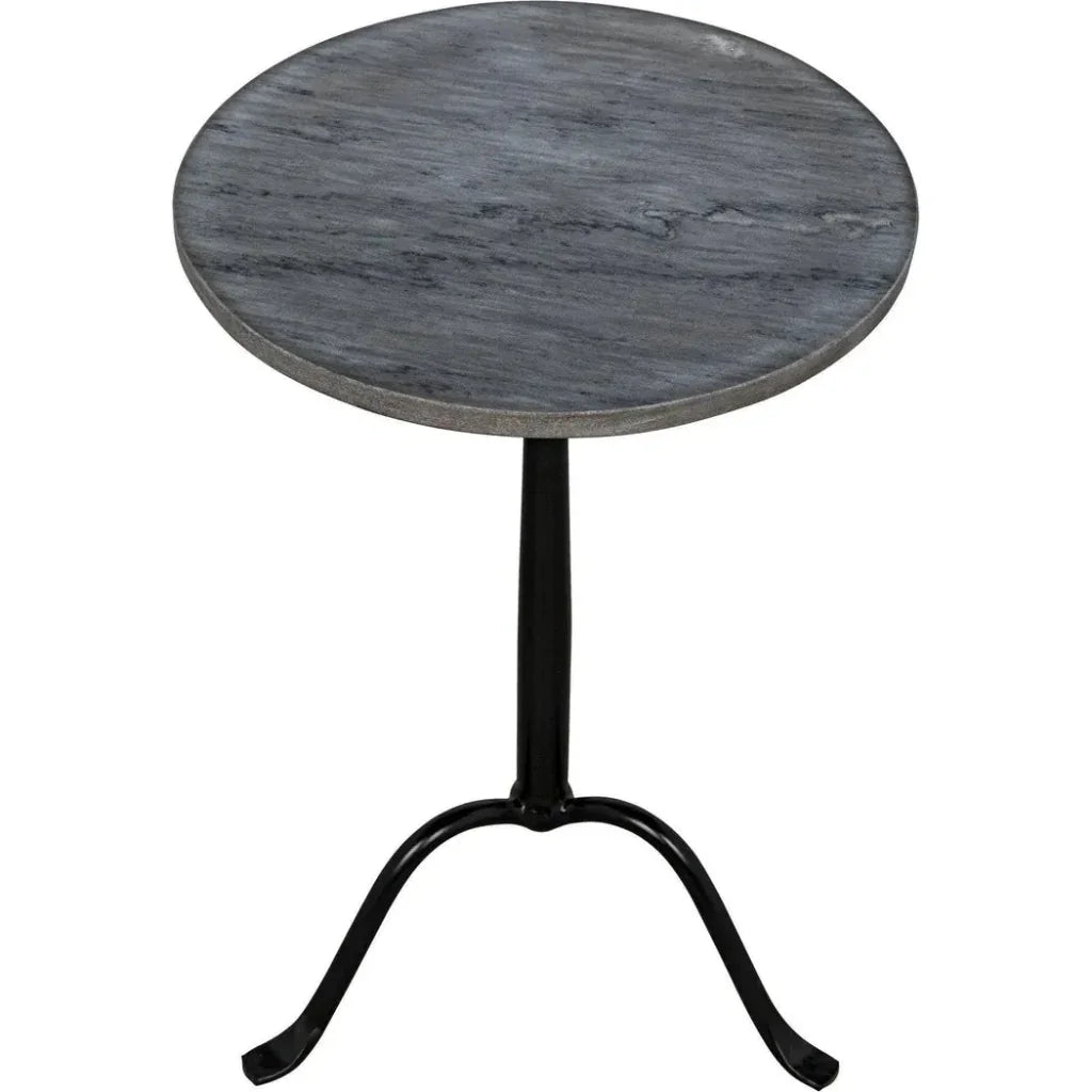 Noir Cosmopolitan Round Marble Top Side Table