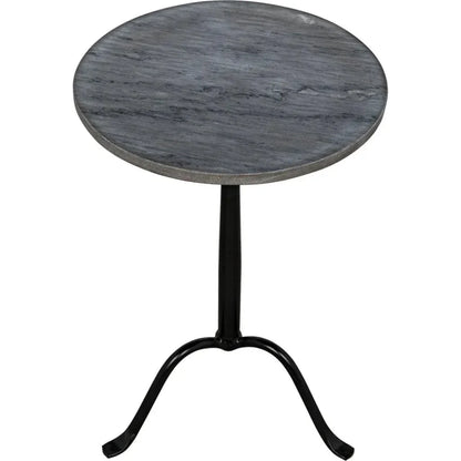Noir Cosmopolitan Round Marble Top Side Table