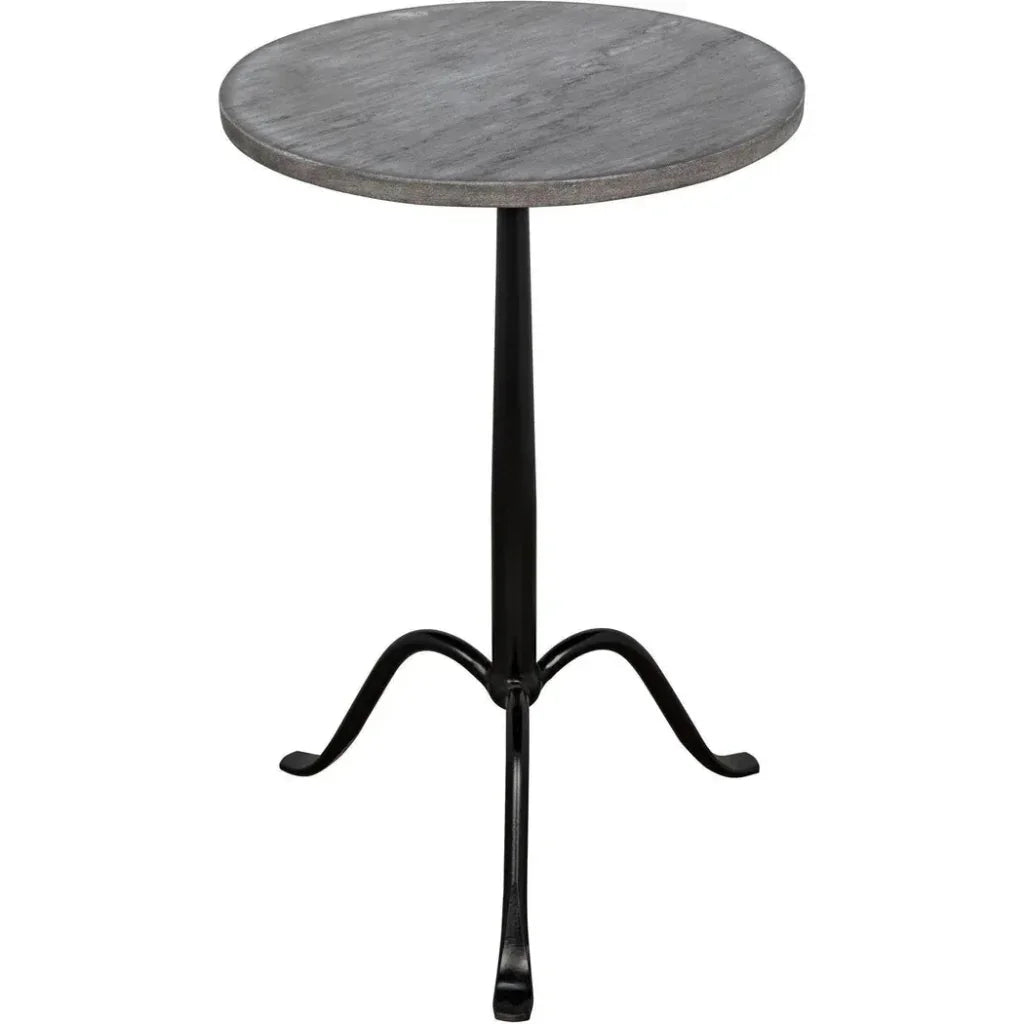 Noir Cosmopolitan Round Marble Top Side Table