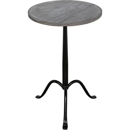 Noir Cosmopolitan Round Marble Top Side Table