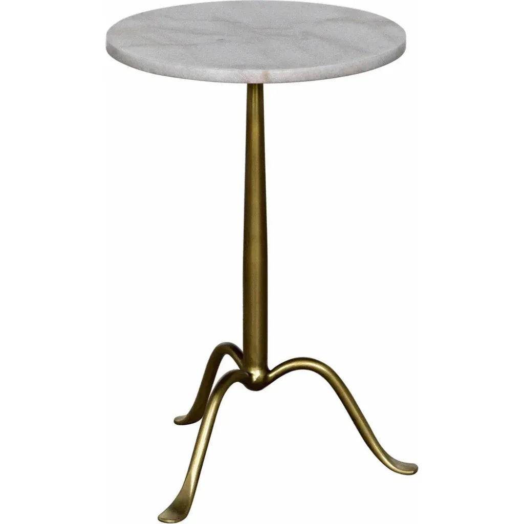 Noir Cosmopolitan Round Marble Top Side Table
