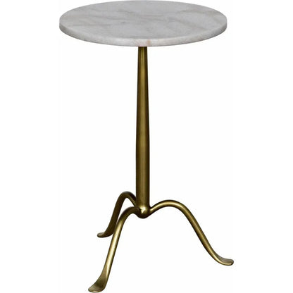 Noir Cosmopolitan Round Marble Top Side Table