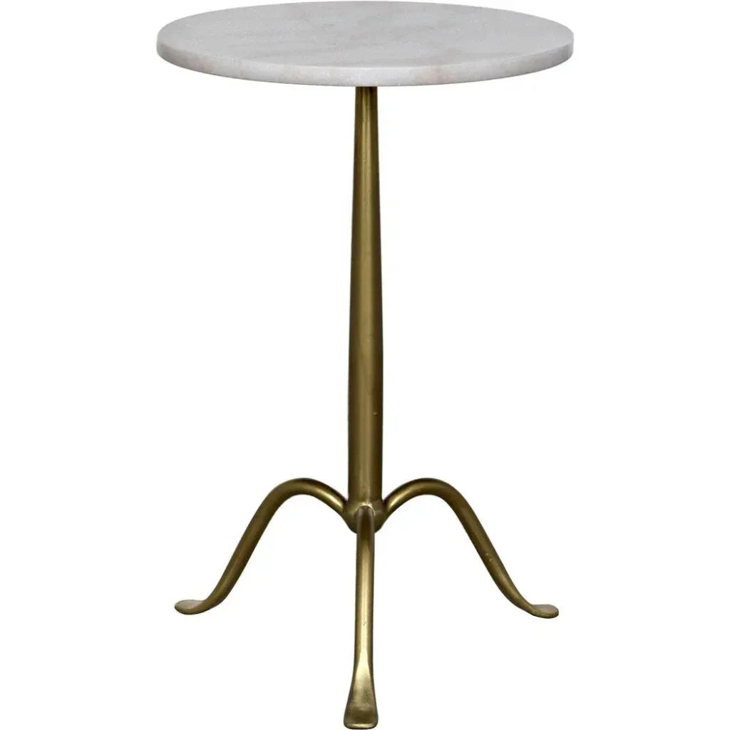Noir Cosmopolitan Round Marble Top Side Table