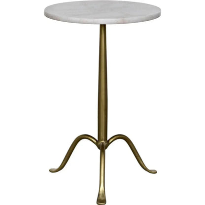 Noir Cosmopolitan Round Marble Top Side Table