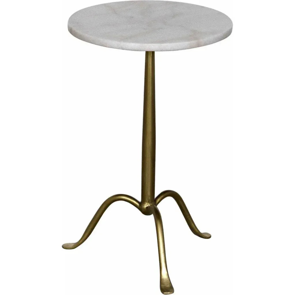 Noir Cosmopolitan Round Marble Top Side Table