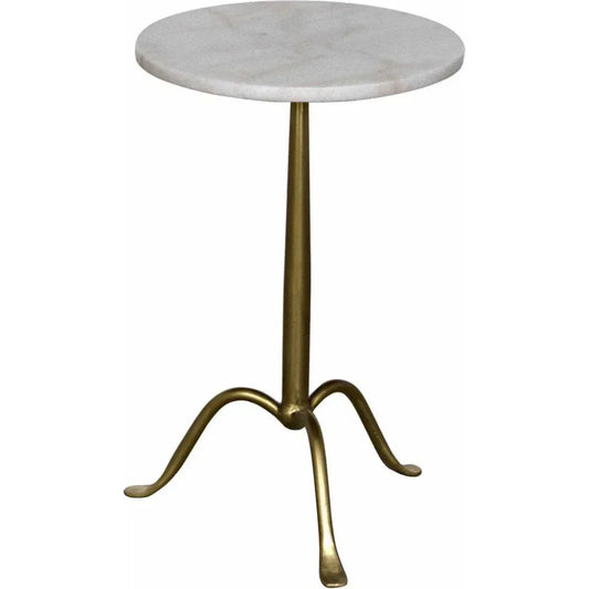 Noir Cosmopolitan Round Marble Top Side Table