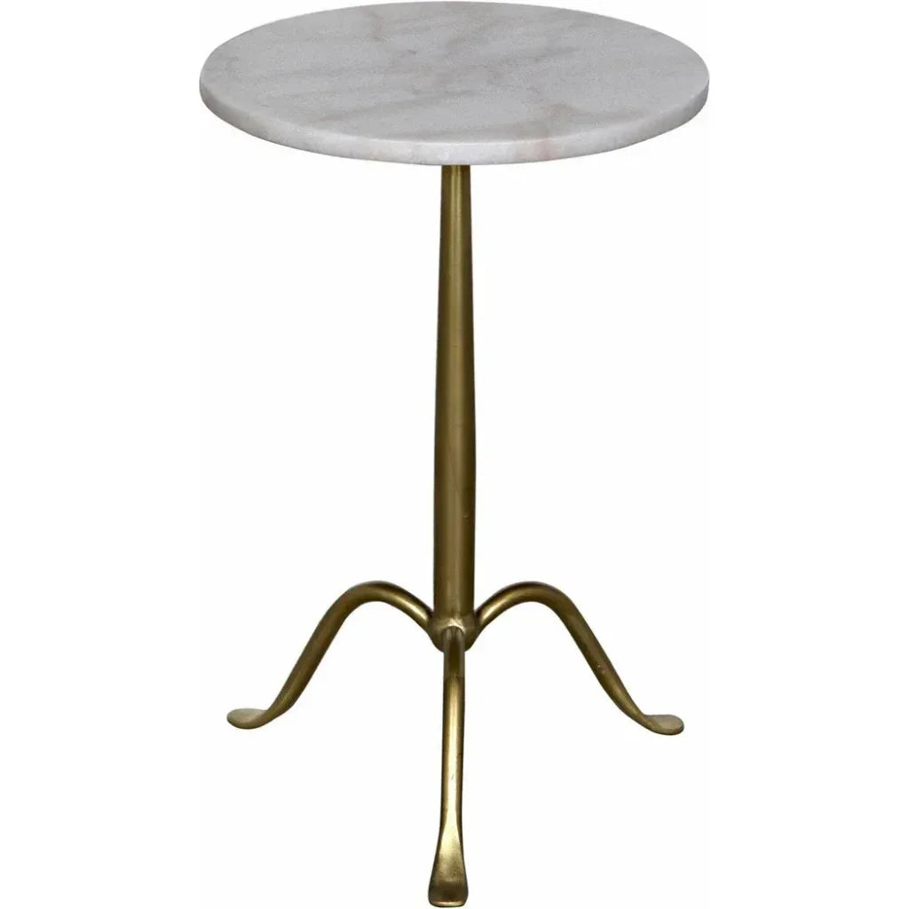 Noir Cosmopolitan Round Marble Top Side Table