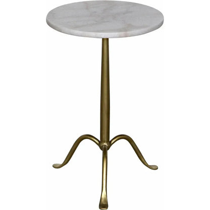 Noir Cosmopolitan Round Marble Top Side Table
