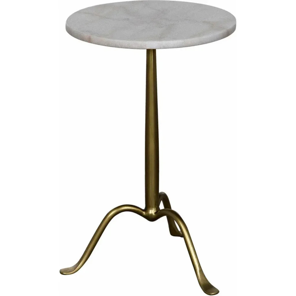 Noir Cosmopolitan Round Marble Top Side Table