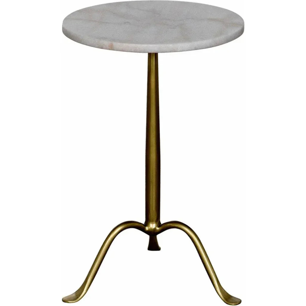 Noir Cosmopolitan Round Marble Top Side Table