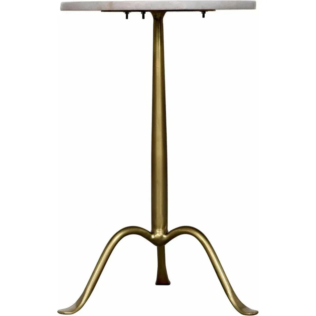 Noir Cosmopolitan Round Marble Top Side Table