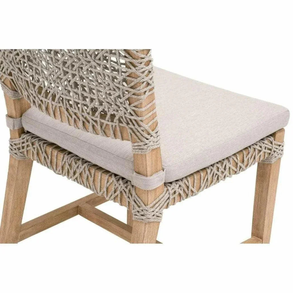 Essentials For Living Costa Taupe & White Rope Mahogany Wood Dining Chair 2PC