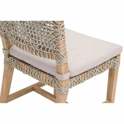 Essentials For Living Costa Taupe & White Rope Mahogany Wood Dining Chair 2PC