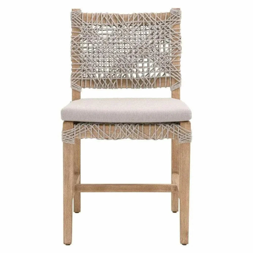 Essentials For Living Costa Taupe & White Rope Mahogany Wood Dining Chair 2PC