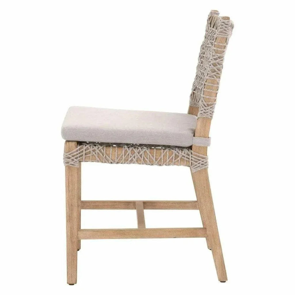 Essentials For Living Costa Taupe & White Rope Mahogany Wood Dining Chair 2PC