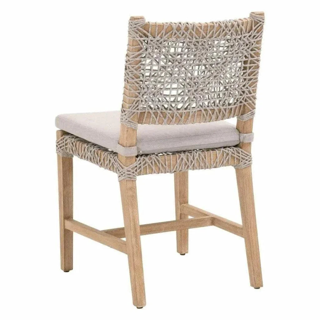 Essentials For Living Costa Taupe & White Rope Mahogany Wood Dining Chair 2PC