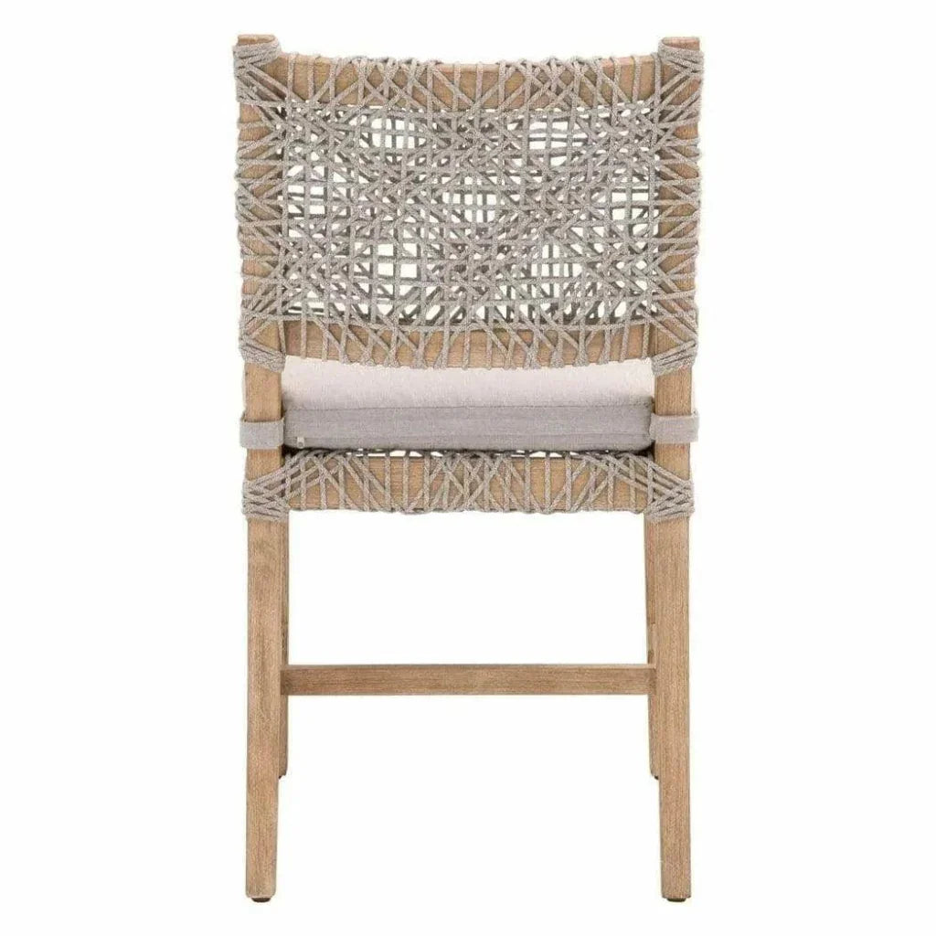 Essentials For Living Costa Taupe & White Rope Mahogany Wood Dining Chair 2PC