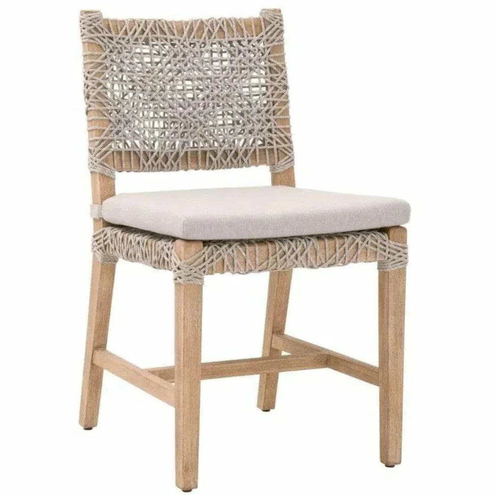 Essentials For Living Costa Taupe & White Rope Mahogany Wood Dining Chair 2PC