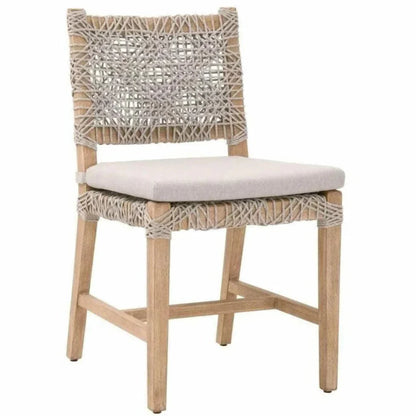 Essentials For Living Costa Taupe & White Rope Mahogany Wood Dining Chair 2PC