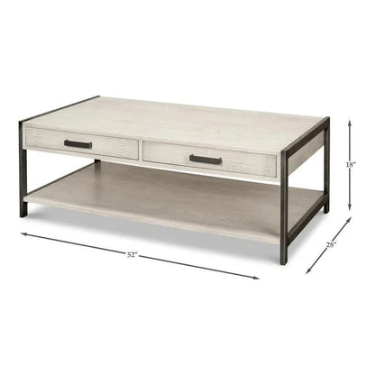 Sarreid Covet Cocktail Coffee Table With Drawers &