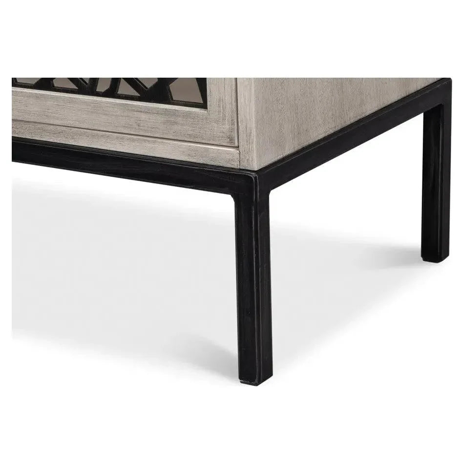 Covet Door Two Tone Accent Cabinet - LOOMLAN - Sarreid - Accent Cabinets