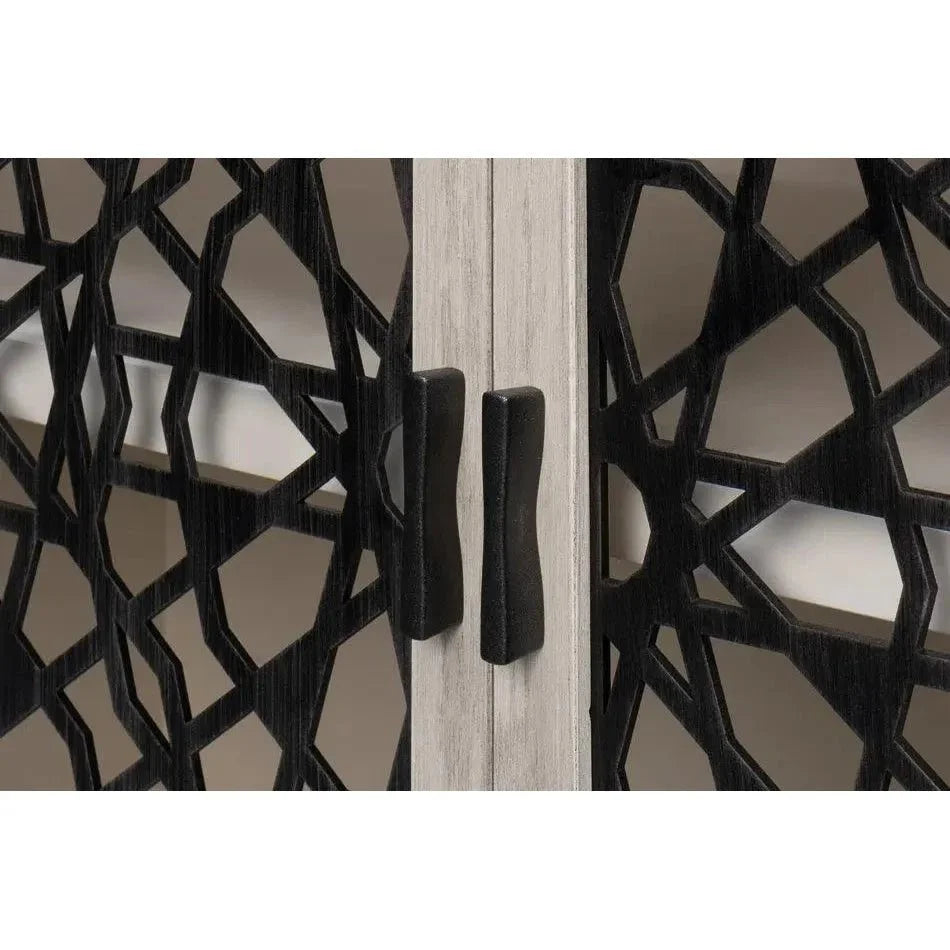 Covet Door Two Tone Accent Cabinet - LOOMLAN - Sarreid - Accent Cabinets