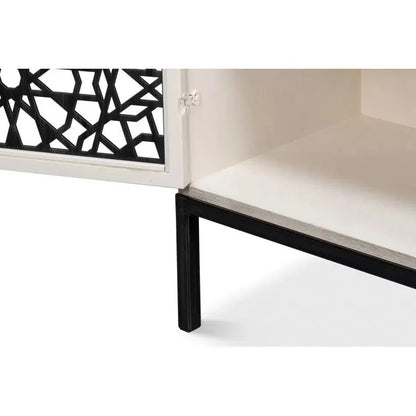 Covet Door Two Tone Accent Cabinet - LOOMLAN - Sarreid - Accent Cabinets