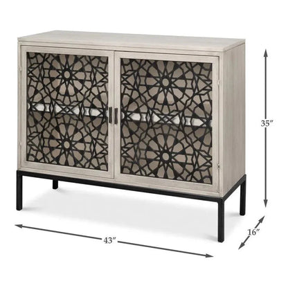 Covet Door Two Tone Accent Cabinet - LOOMLAN - Sarreid - Accent Cabinets