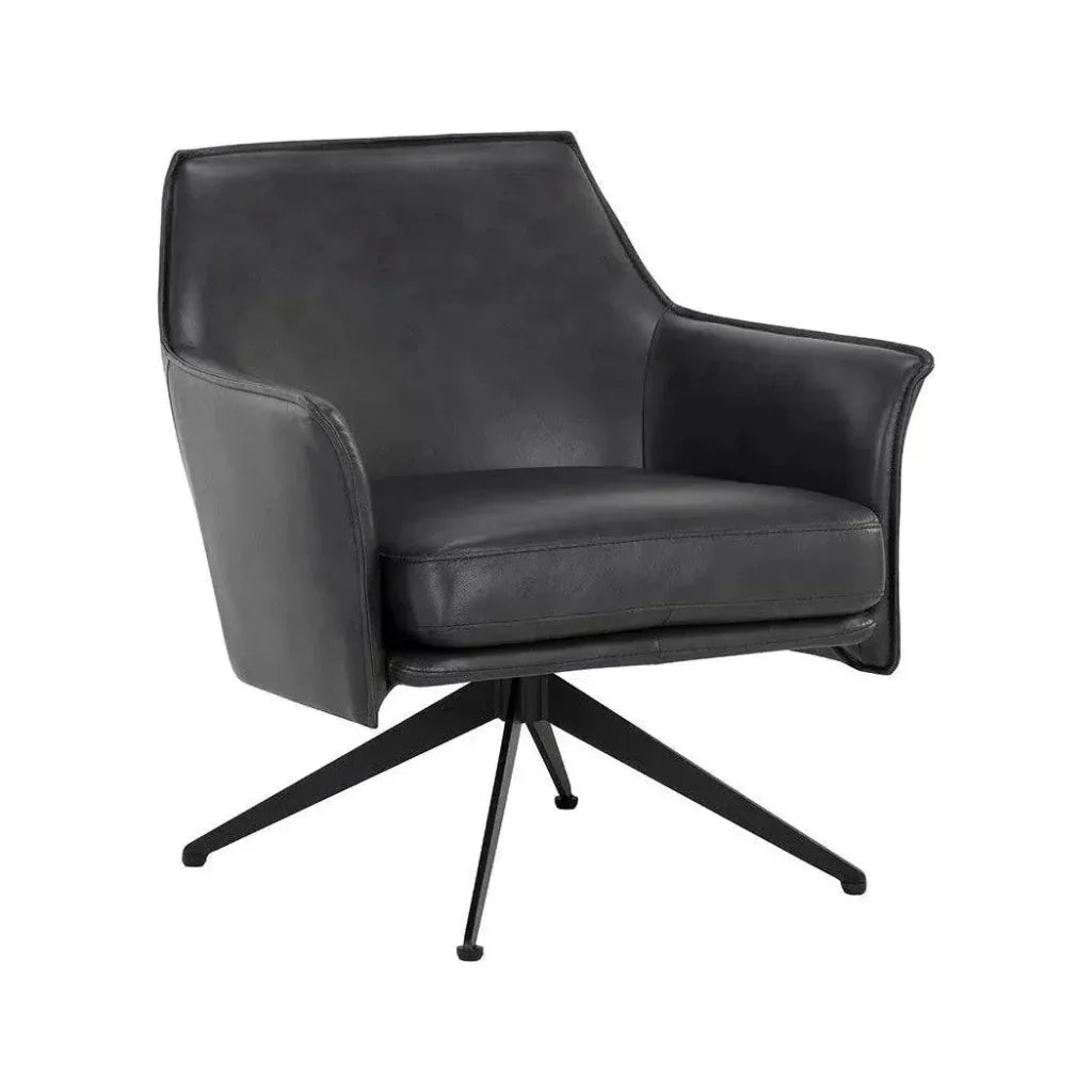 SUNPAN Crosby Leather Swivel Lounge Chair