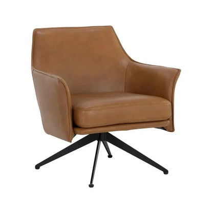 SUNPAN Crosby Leather Swivel Lounge Chair