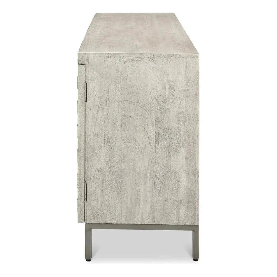 Cubist Four Door Credenza for Dining Room - LOOMLAN - Sarreid - Sideboards