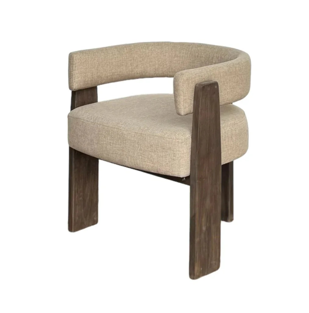 Curve Three Leg Design Wooden Dining Chair - LOOMLAN - Artesia - Dining Chairs