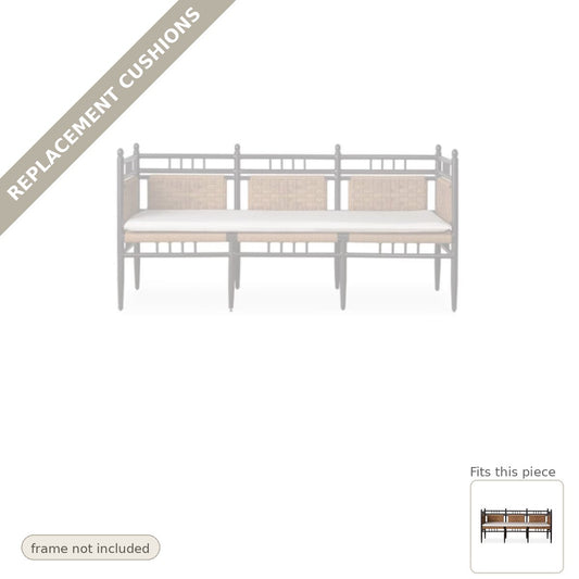 Cushions: Replacement Cushion For Low Country 3-Seat Garden Bench - Heirloom Quality