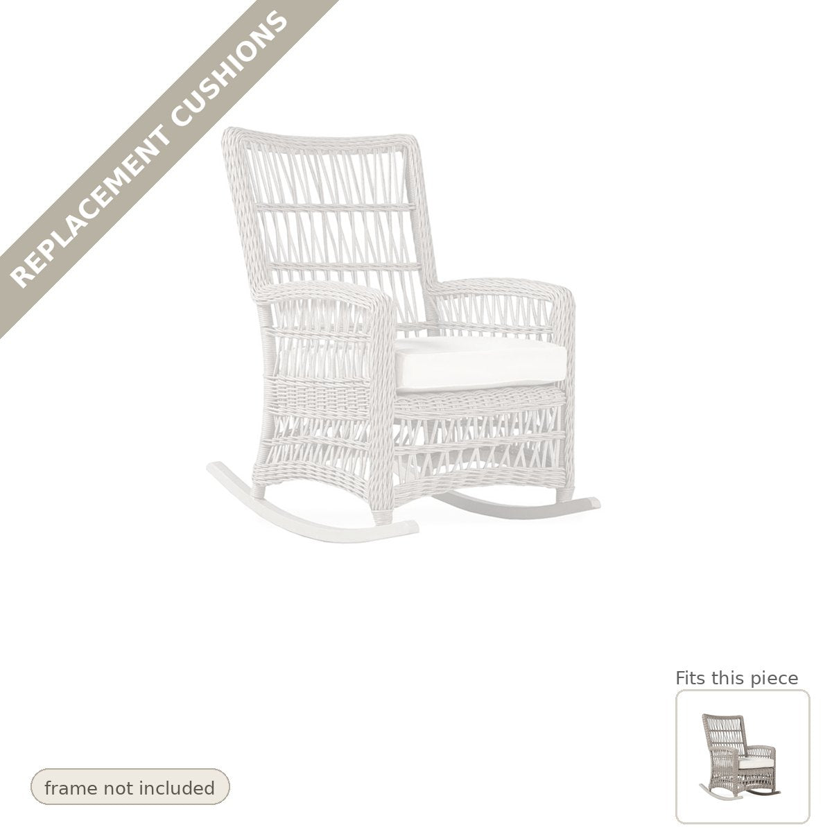 Cushions: Replacement Cushionfor Mackinac High Back Porch Rocker - Heirloom Quality